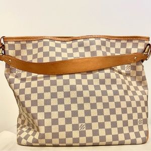 Louis Vuitton Delightful MM Damier Azur with Pink Ballerine